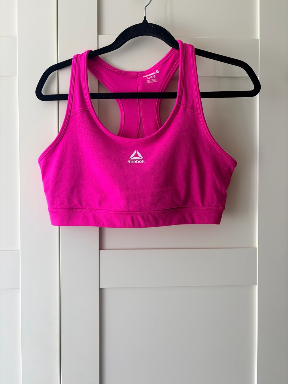 Reebok Fuchsia Racerback Sports Bra with Logo